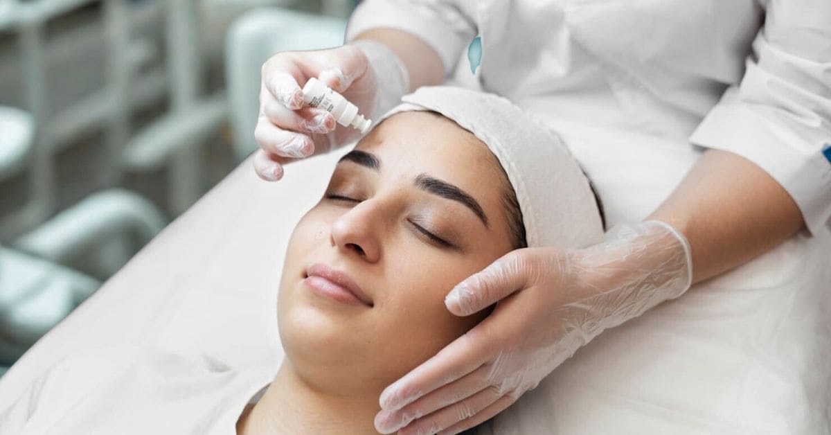 Person getting micro needling beauty treatment