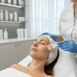 Woman receiving a VI Chemical Peel treatment