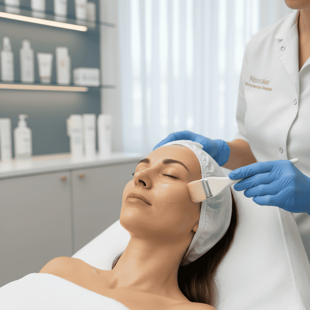 Woman receiving a VI Chemical Peel treatment